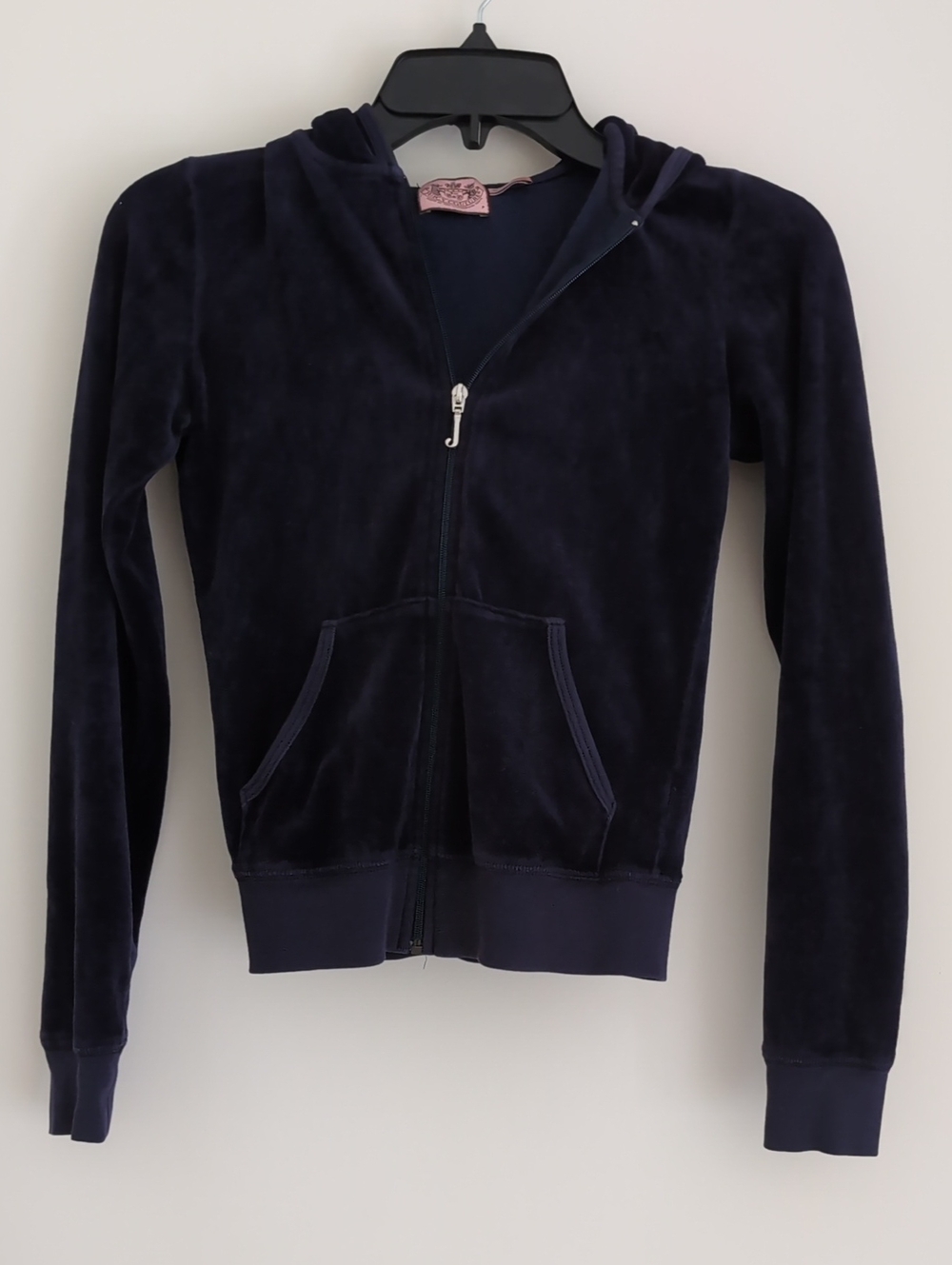 Juicy Couture Navy Velour Zip-Up Hoodie